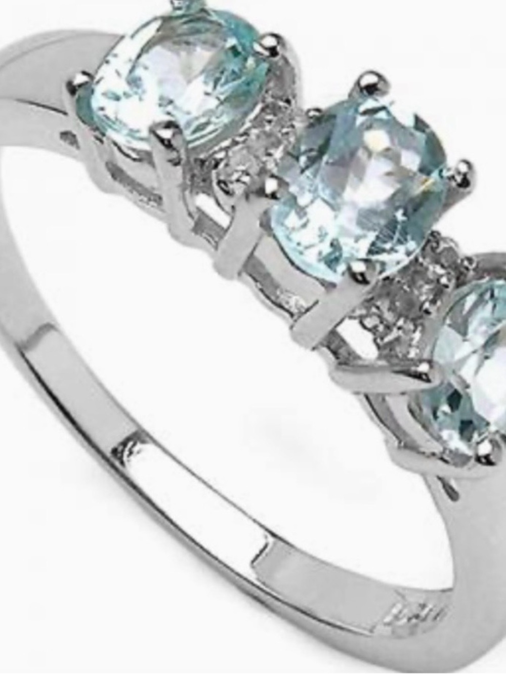 Women's Solid Sterling Silver 1.53 CTW Swiss Blue Topaz 
Size 7
Designer Ring